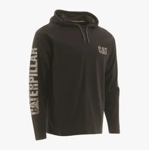 1510425 Mens Cotton Hooded Long Sleeve T-Shirt Black