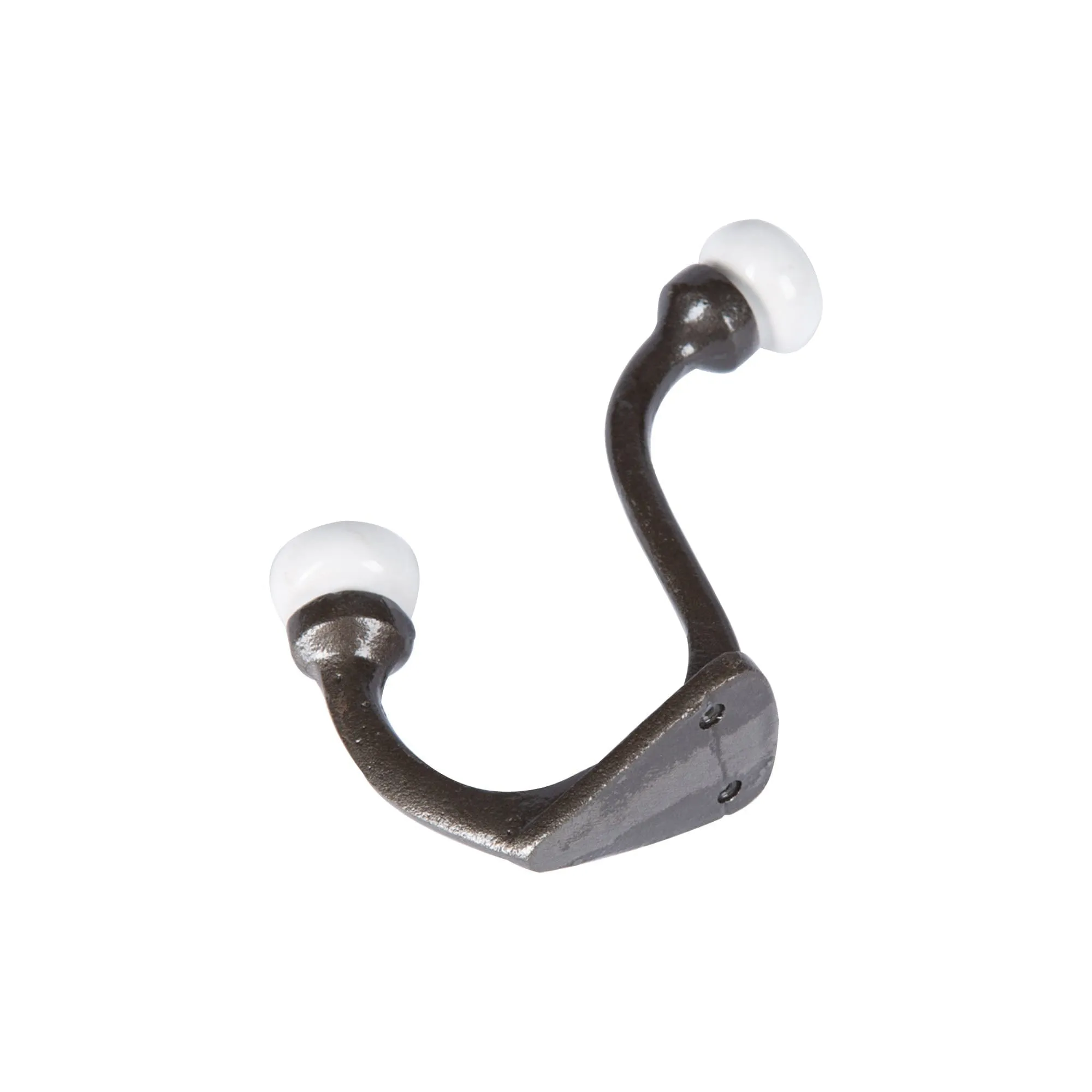30mm x 105mm White Ceramic Ball Hat & Coat Hook - By Hammer & Tongs