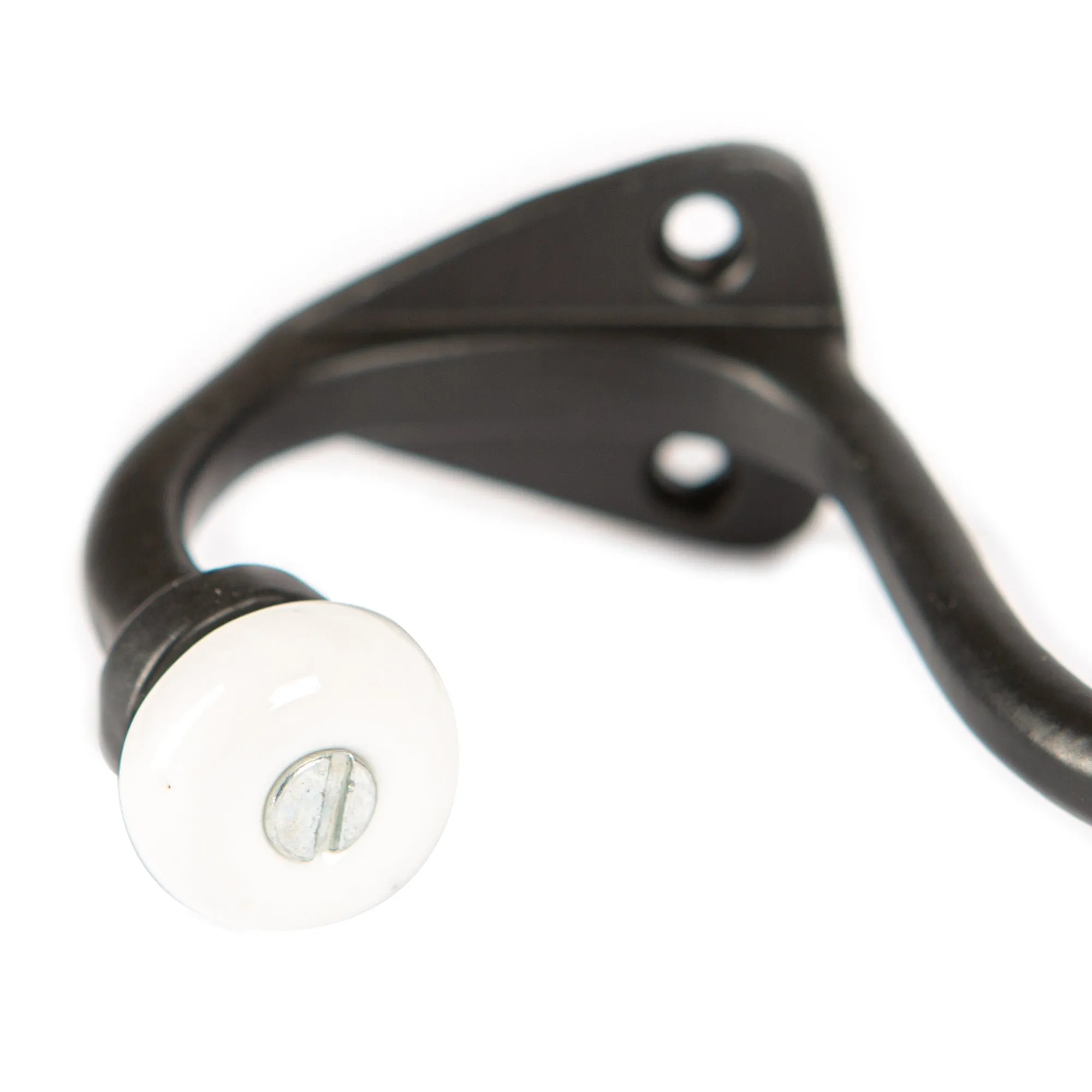 30mm x 105mm White Ceramic Ball Hat & Coat Hook - By Hammer & Tongs