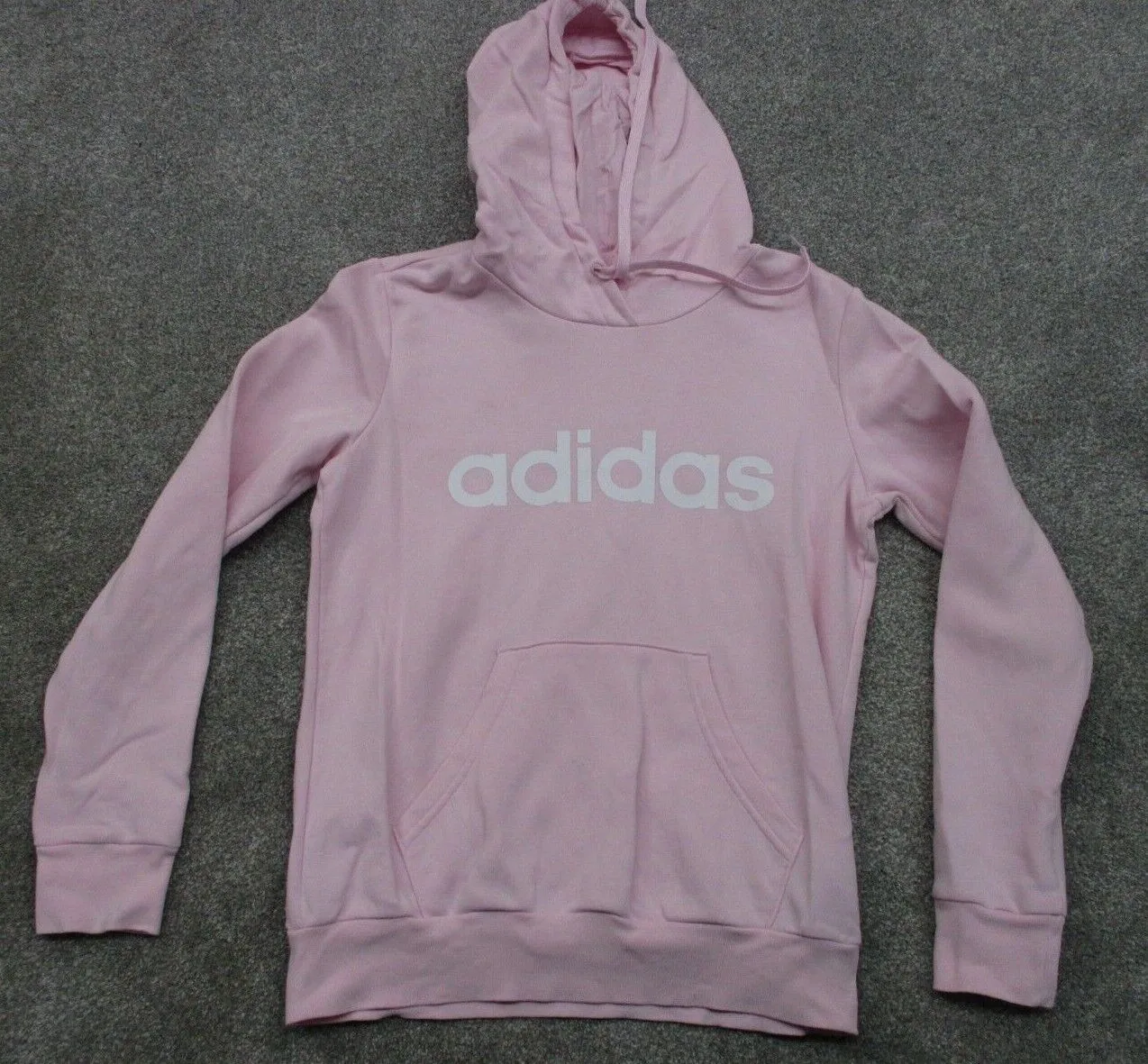 Adidas Activewear Hoodies Girls Small S Pink Long Sleeves Graphic Sports Logo