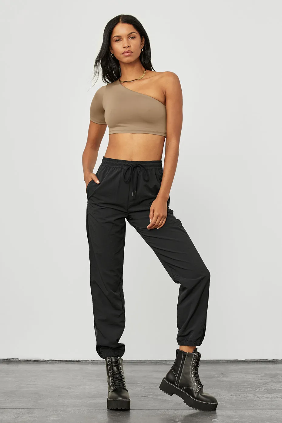 Airlift Wave Crop Short Sleeve - Gravel