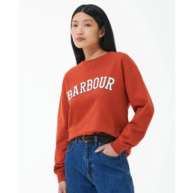 Barbour Northumberland Ladies Crew Neck Sweatshirt - Spiced Pumpkin