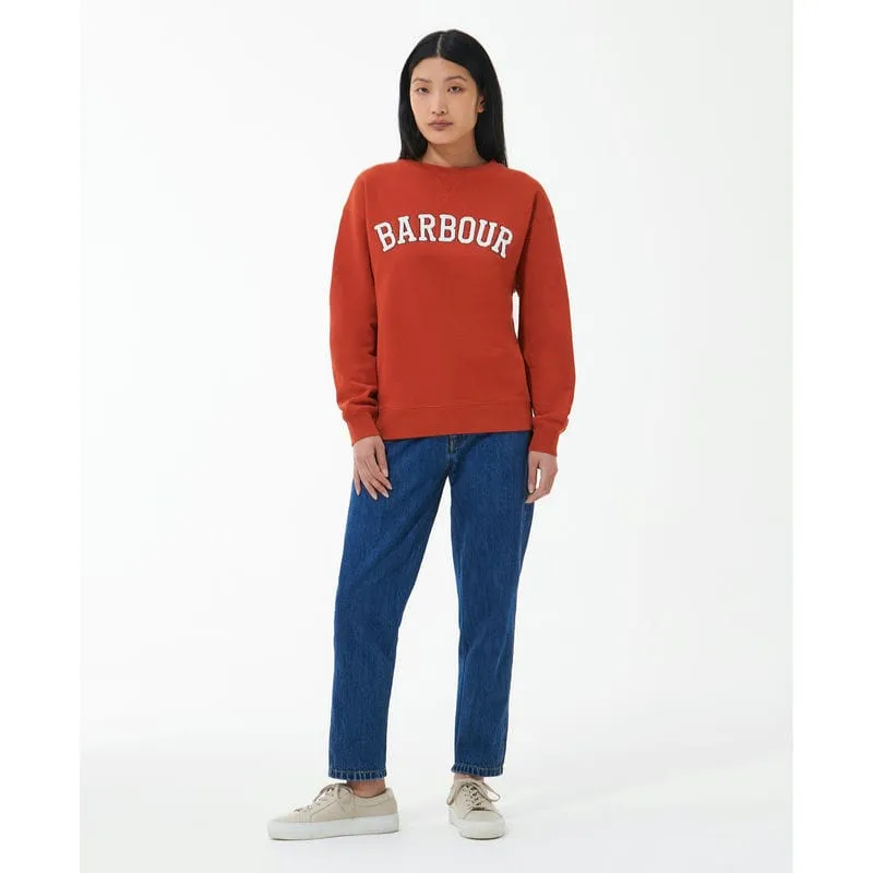 Barbour Northumberland Ladies Crew Neck Sweatshirt - Spiced Pumpkin