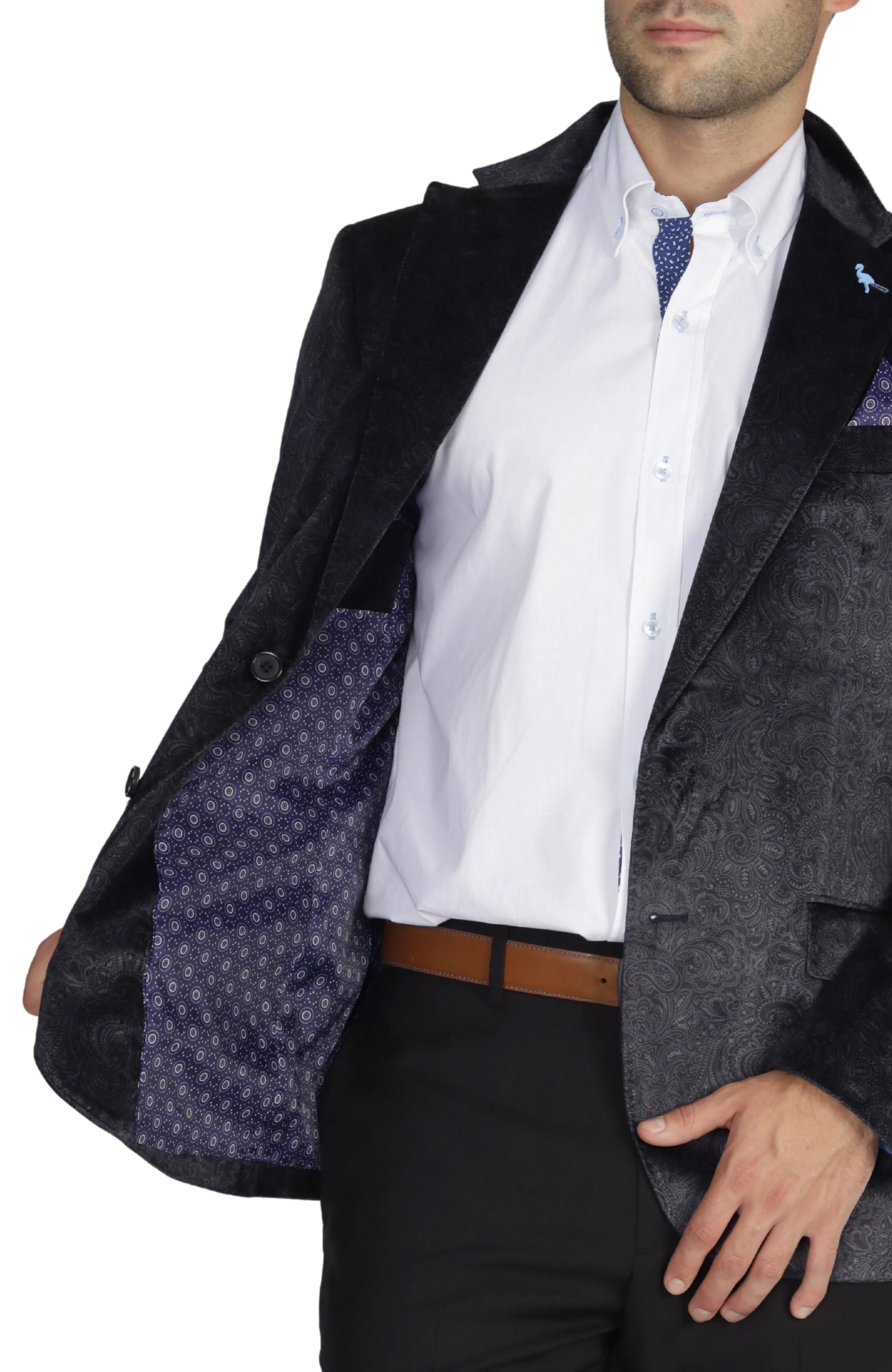 Black Paisley Velvet Sport Coat