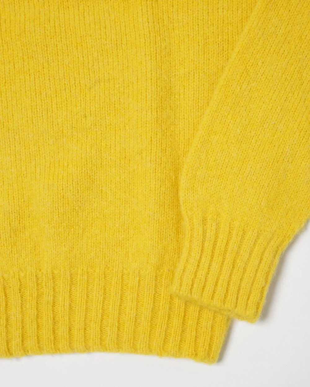 Brushed Shetland Sweater Crew Neck / Yellow