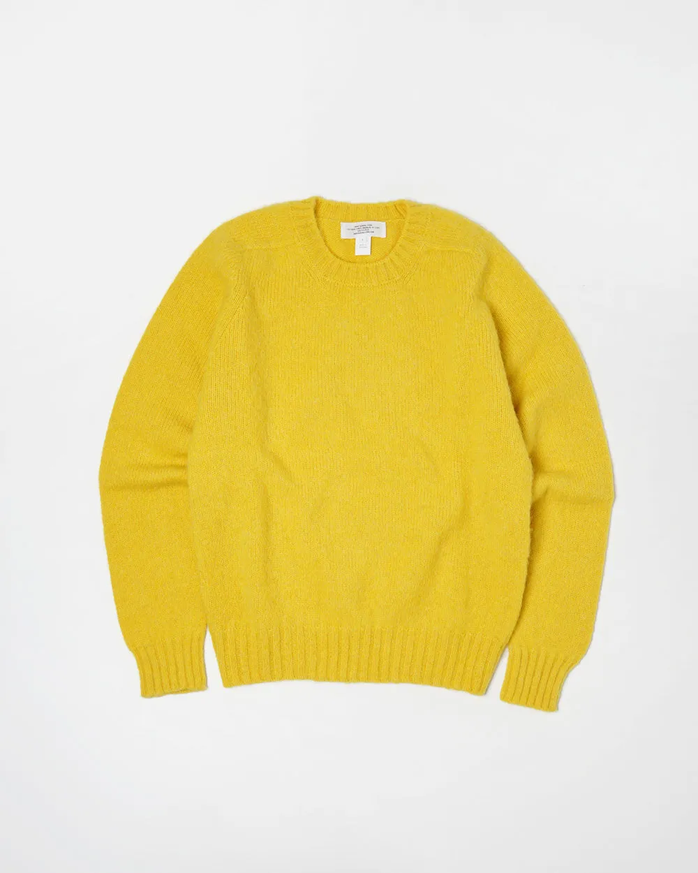 Brushed Shetland Sweater Crew Neck / Yellow