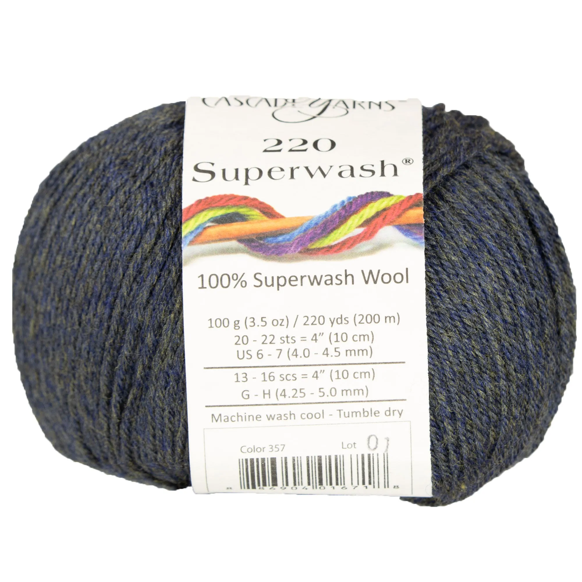 Cascade Yarns 220 Superwash Yarn - 0357 Stormy Seas Heather