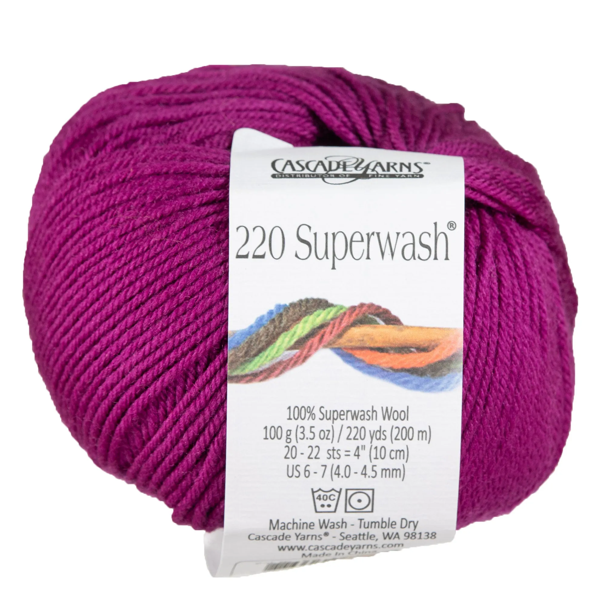 Cascade Yarns 220 Superwash Yarn - 0908 Magenta