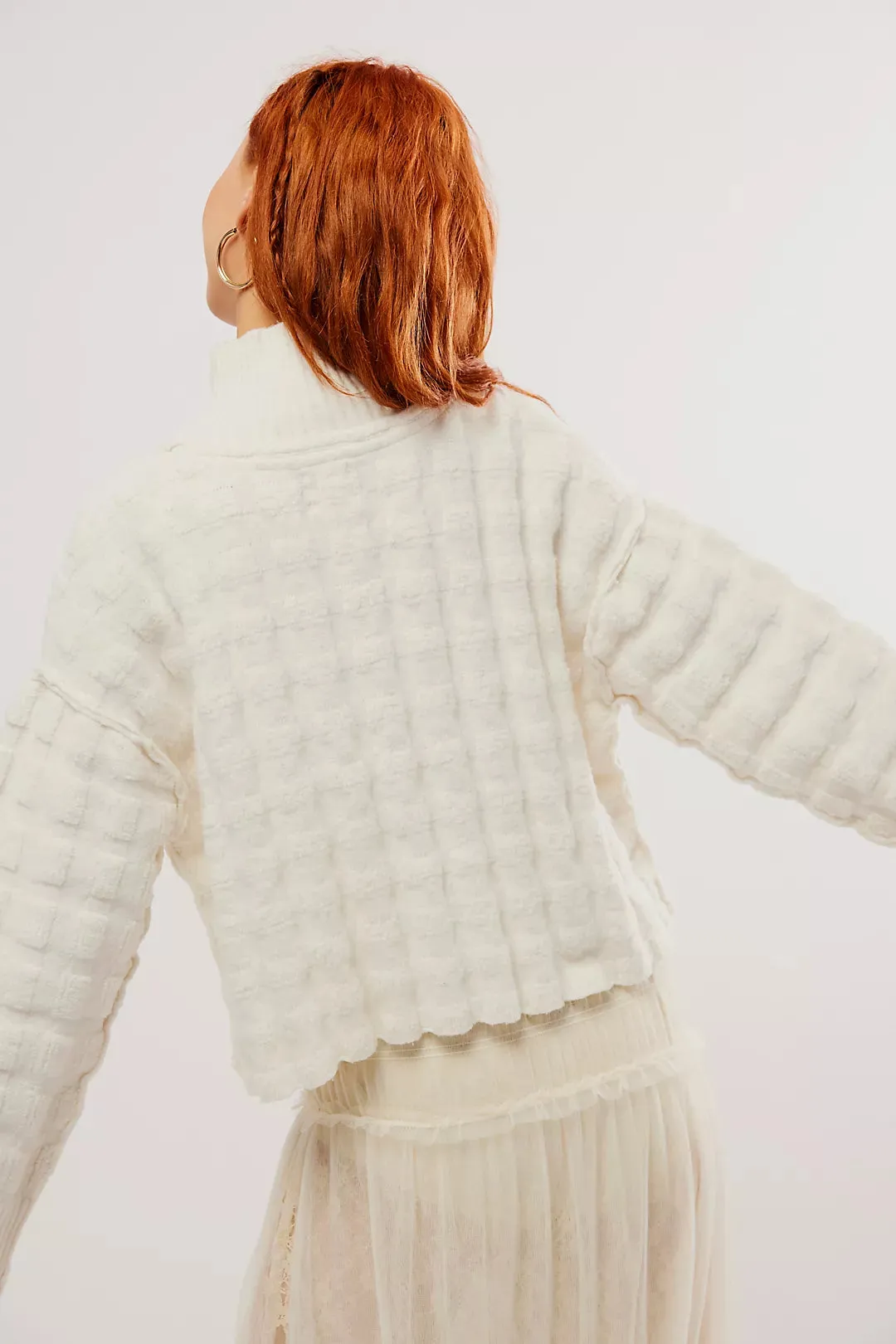 Free People Care FP Soul Searcher Mock Neck Sweater in Ivory