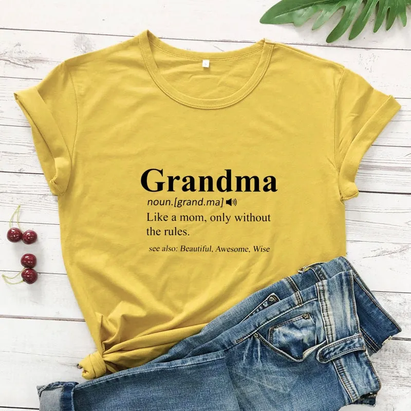 Grandma Print Design Casual Graphic Summer T Shirt