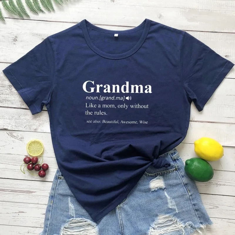 Grandma Print Design Casual Graphic Summer T Shirt