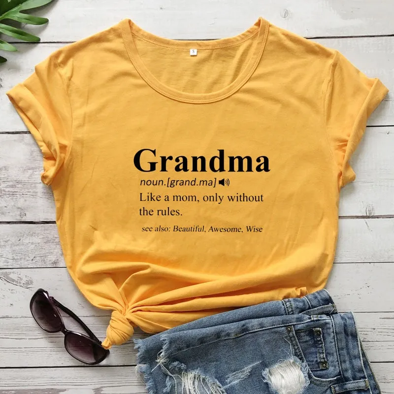 Grandma Print Design Casual Graphic Summer T Shirt