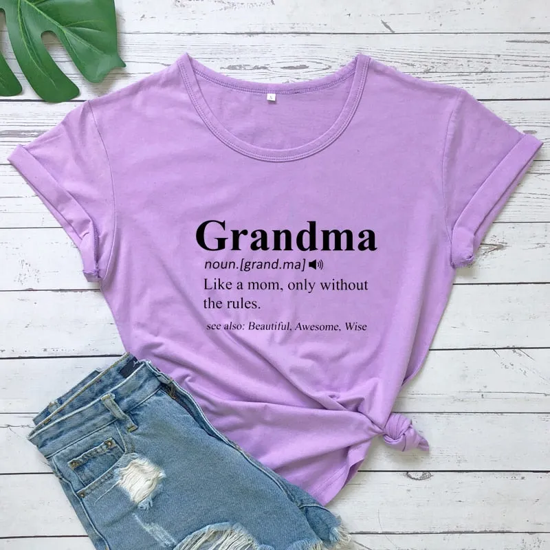 Grandma Print Design Casual Graphic Summer T Shirt