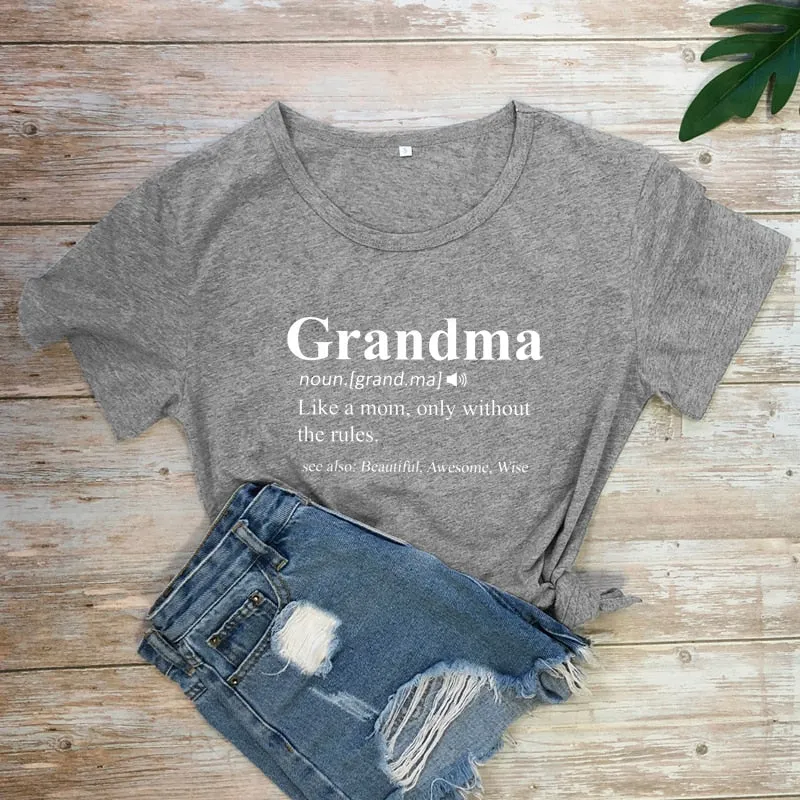 Grandma Print Design Casual Graphic Summer T Shirt