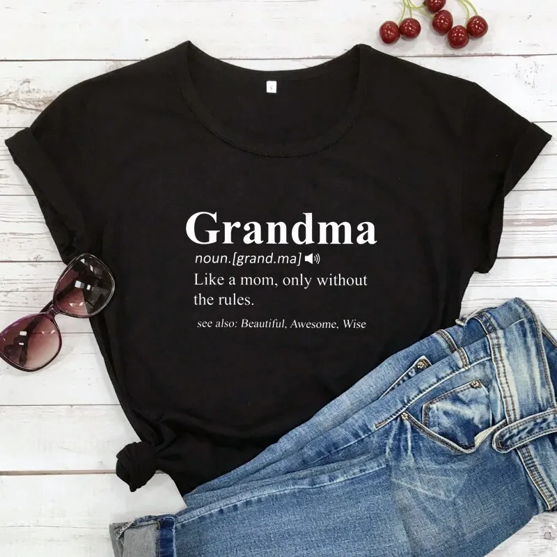 Grandma Print Design Casual Graphic Summer T Shirt