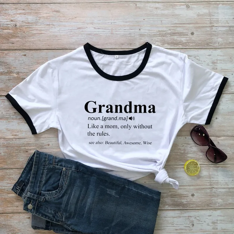 Grandma Print Design Casual Graphic Summer T Shirt
