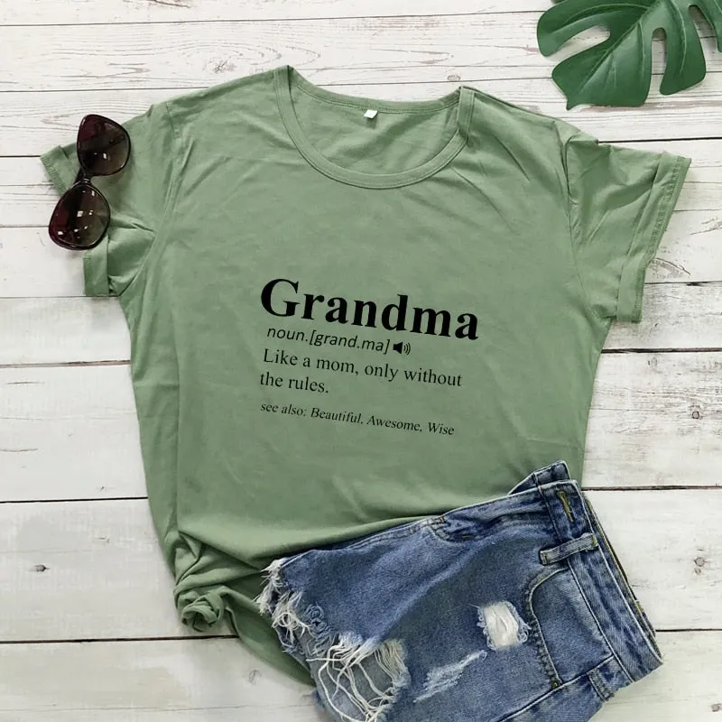 Grandma Print Design Casual Graphic Summer T Shirt