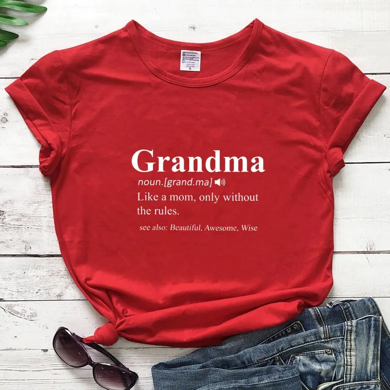 Grandma Print Design Casual Graphic Summer T Shirt