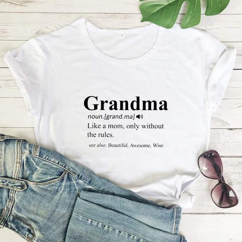 Grandma Print Design Casual Graphic Summer T Shirt