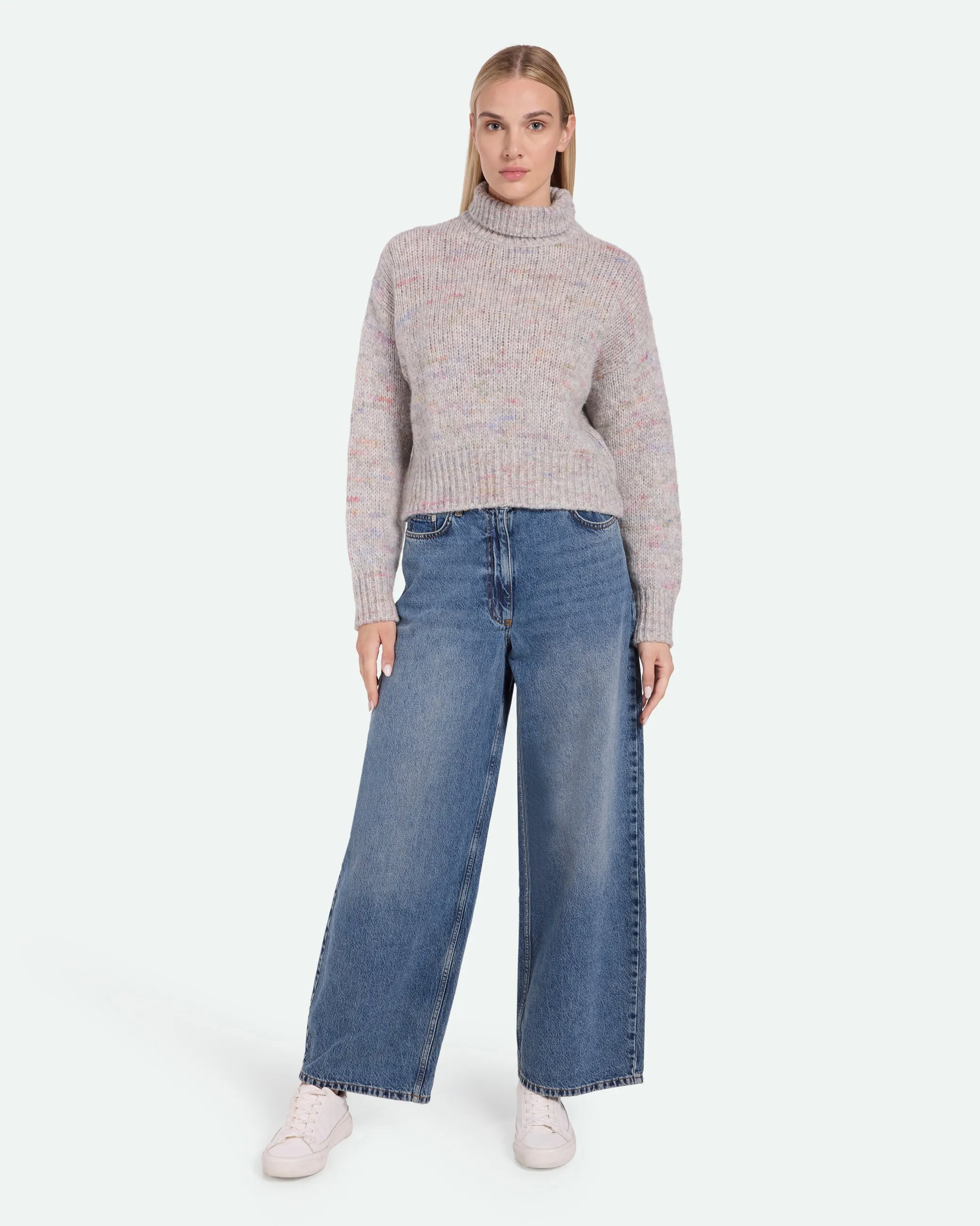 Gretas 3732 Striktrøje - Light Grey Melange
