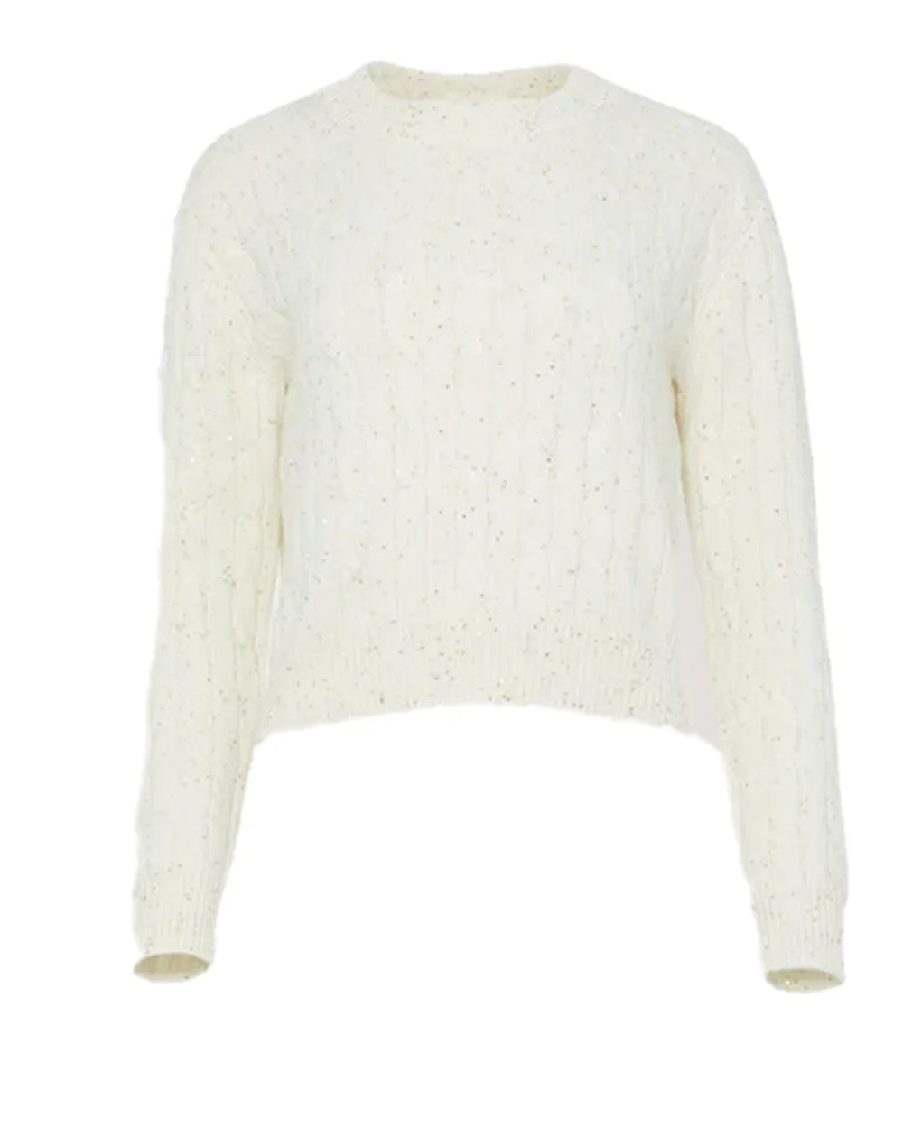 Ivory Clover Mews Sweater with Gold Sequins