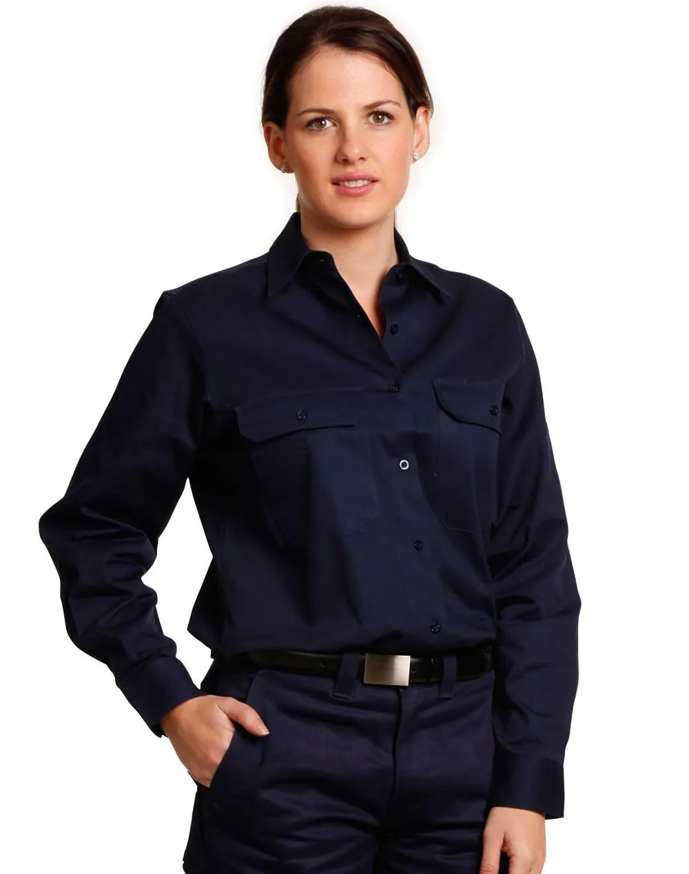 Ladies High Visibility Cotton Twill Safety Shirt - WT08