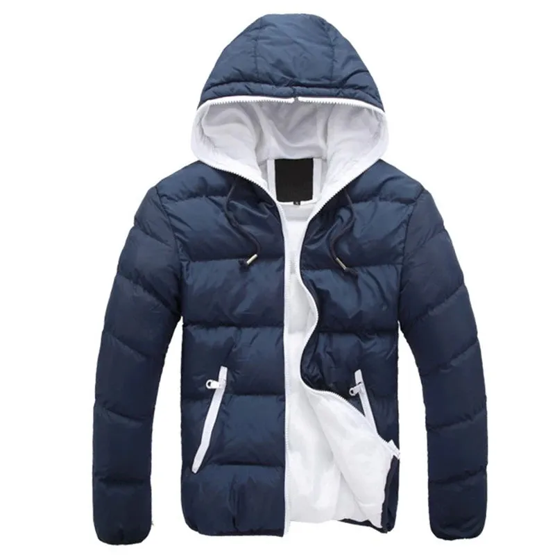 Men Hooded Coats Winter Thermal Jackets Man Outdoor Windbreaker Windproof Outwears Fashion Casual Jacket Male Clothing