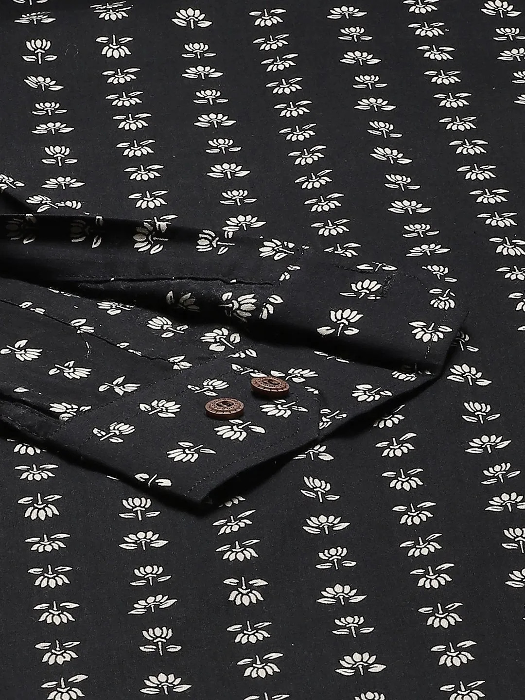Men's Black Cotton Full Sleeves Shirt - Taantav