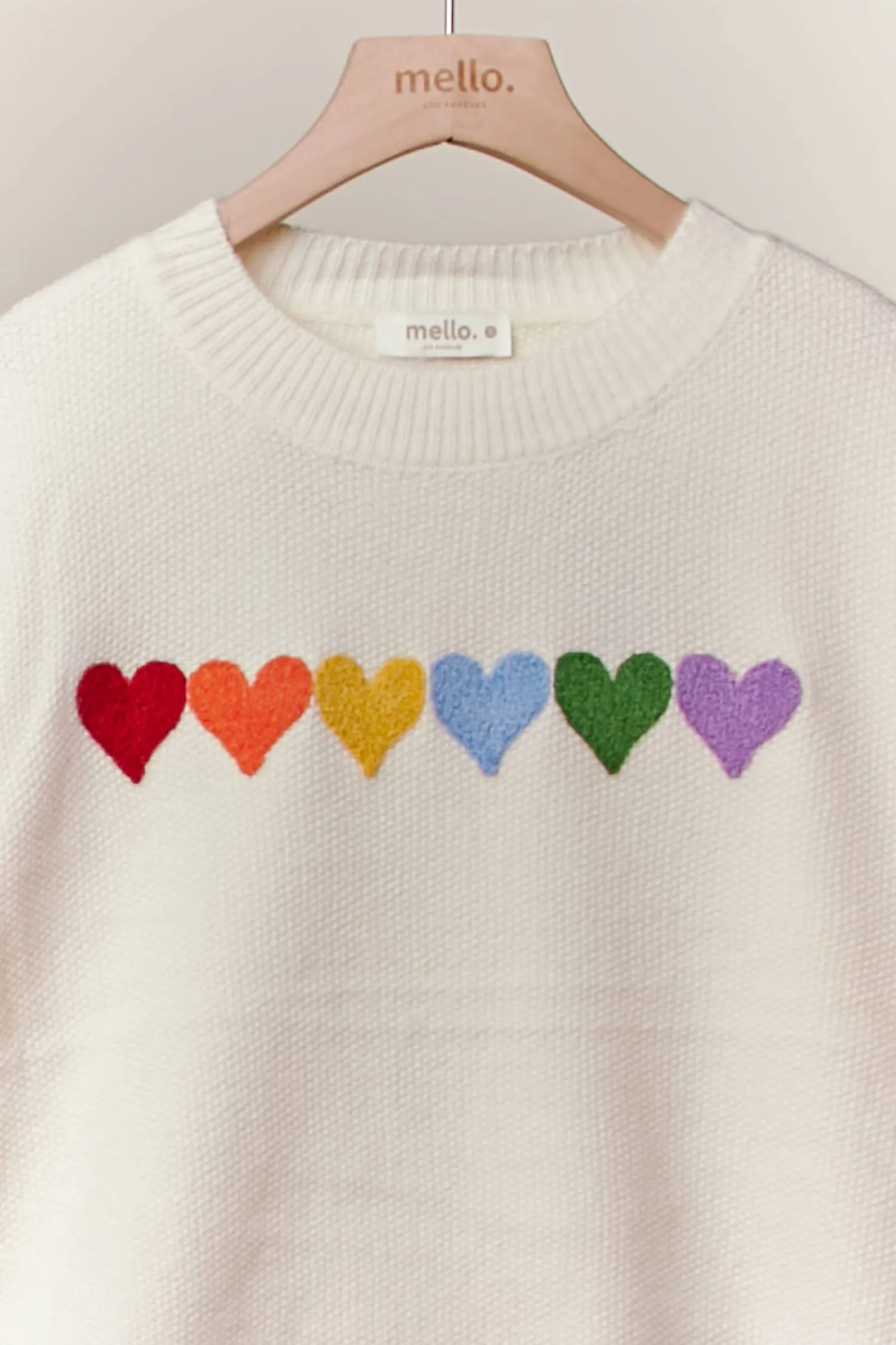 Nothing but LOVE Rainbow Heart Patch Sweater