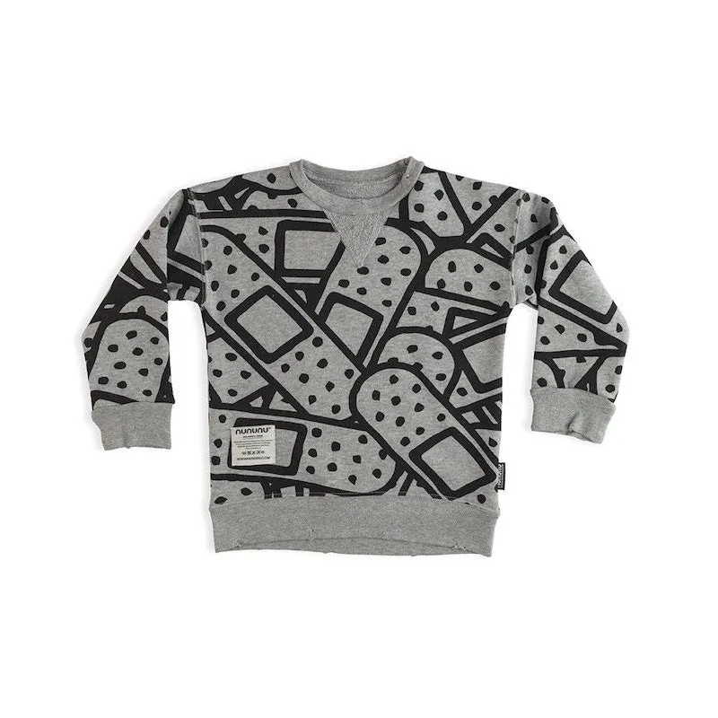NUNUNU Bandaid Sweatshirt Heather Grey