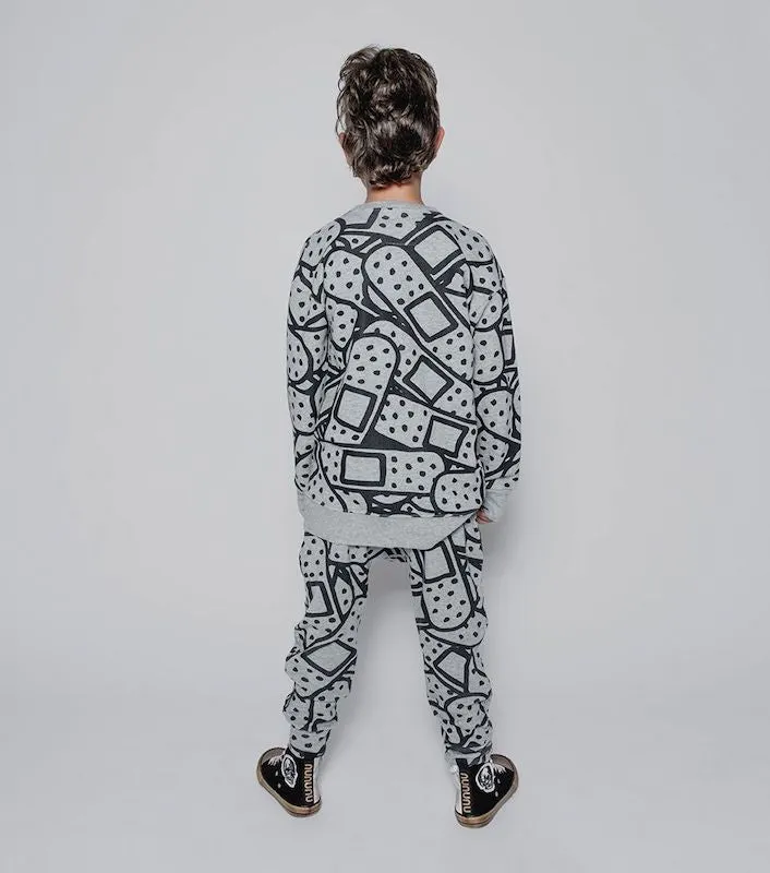 NUNUNU Bandaid Sweatshirt Heather Grey