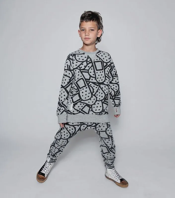 NUNUNU Bandaid Sweatshirt Heather Grey