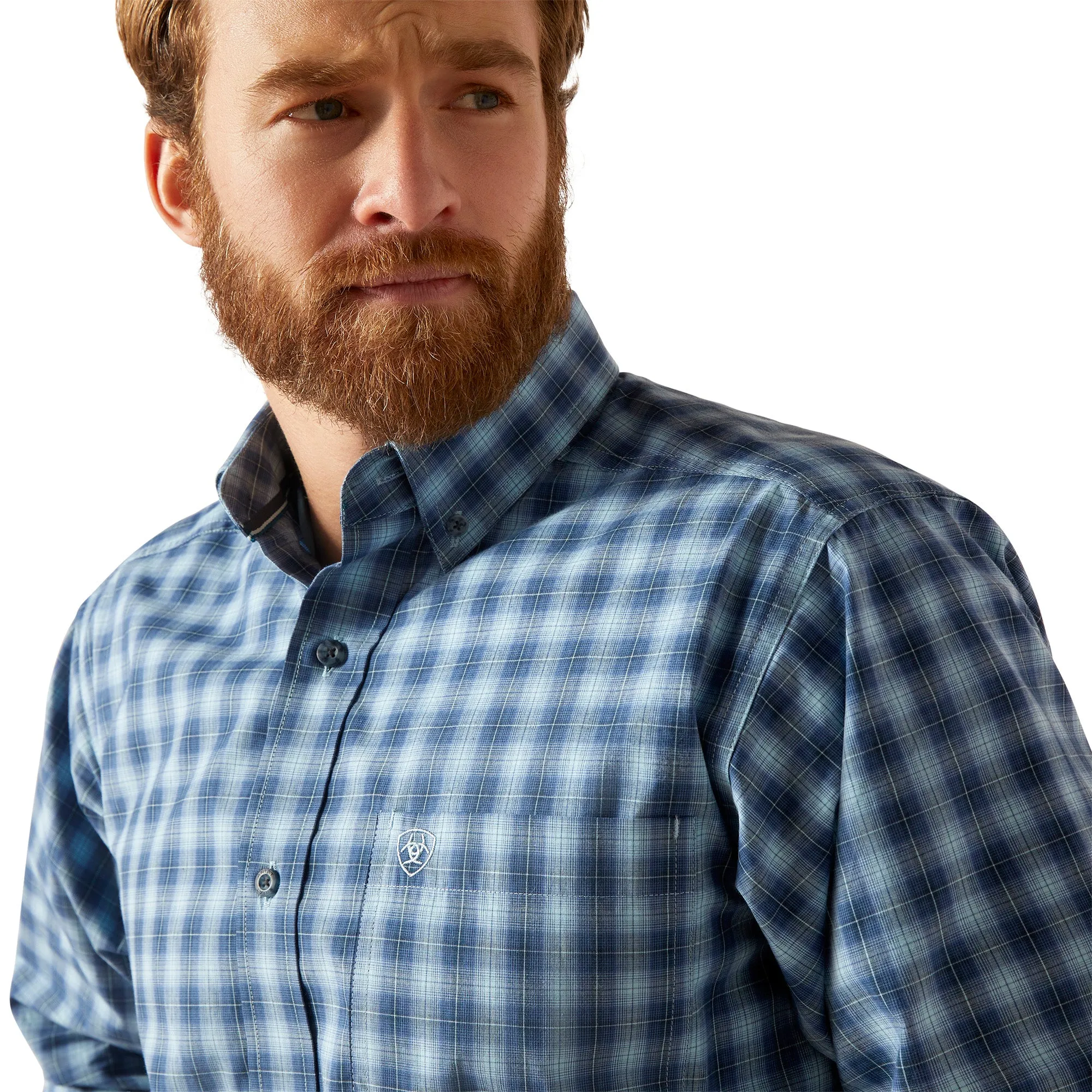 Pro Series Gradison Fitted Sky Blue Western Shirt