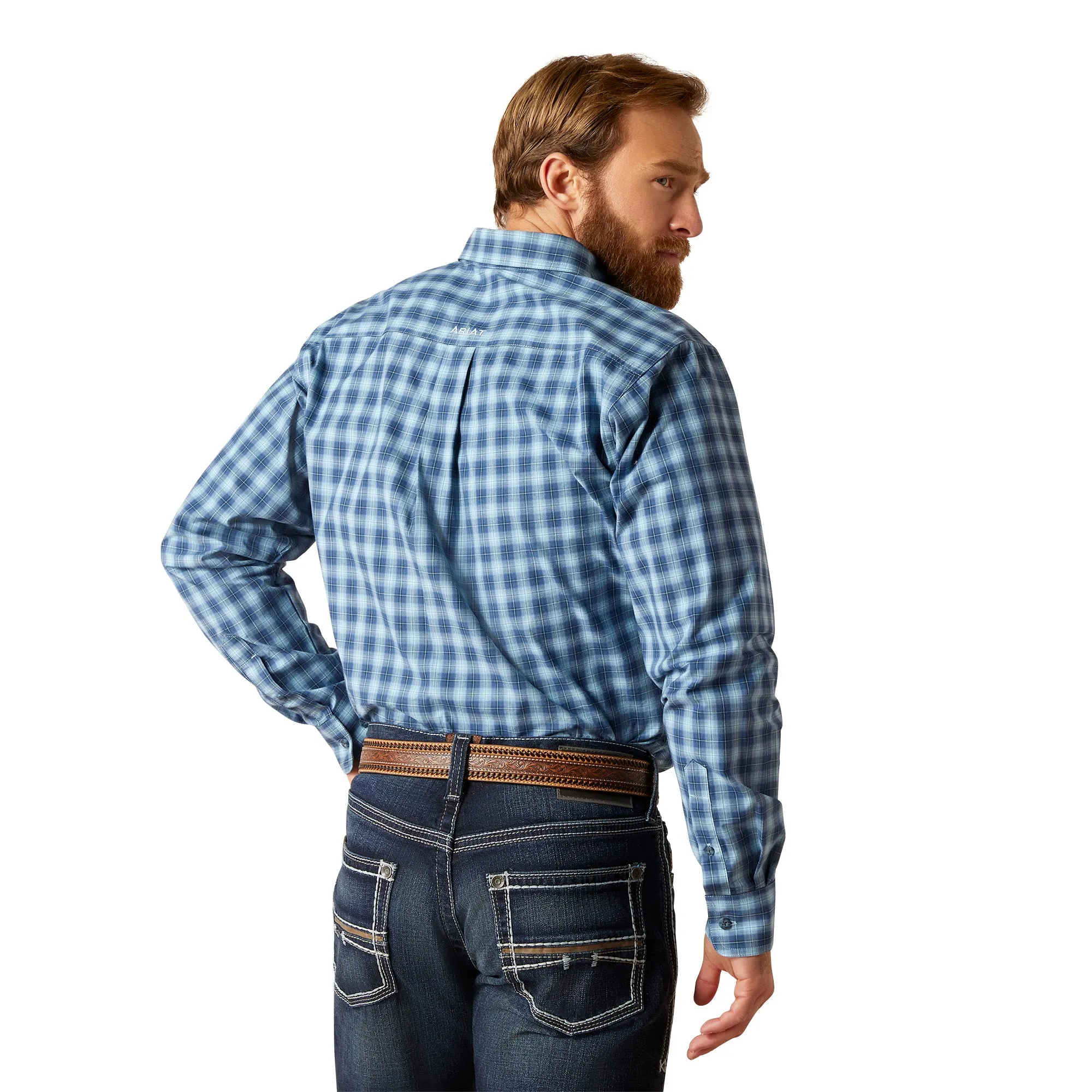 Pro Series Gradison Fitted Sky Blue Western Shirt