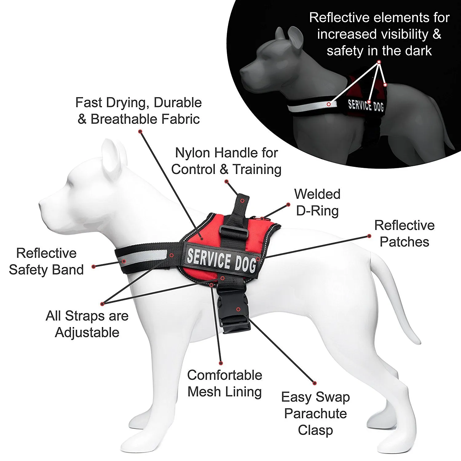 Service Dog Harness Red