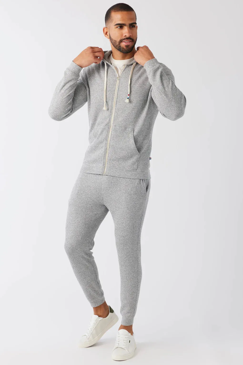SOL ANGELES MENS THERMAL ZIP HOODIE - HEATHER