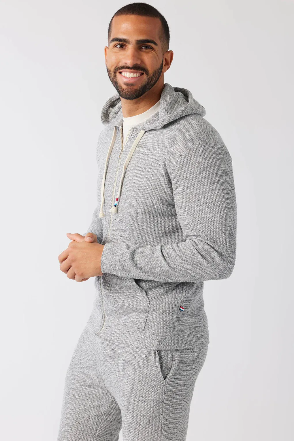 SOL ANGELES MENS THERMAL ZIP HOODIE - HEATHER