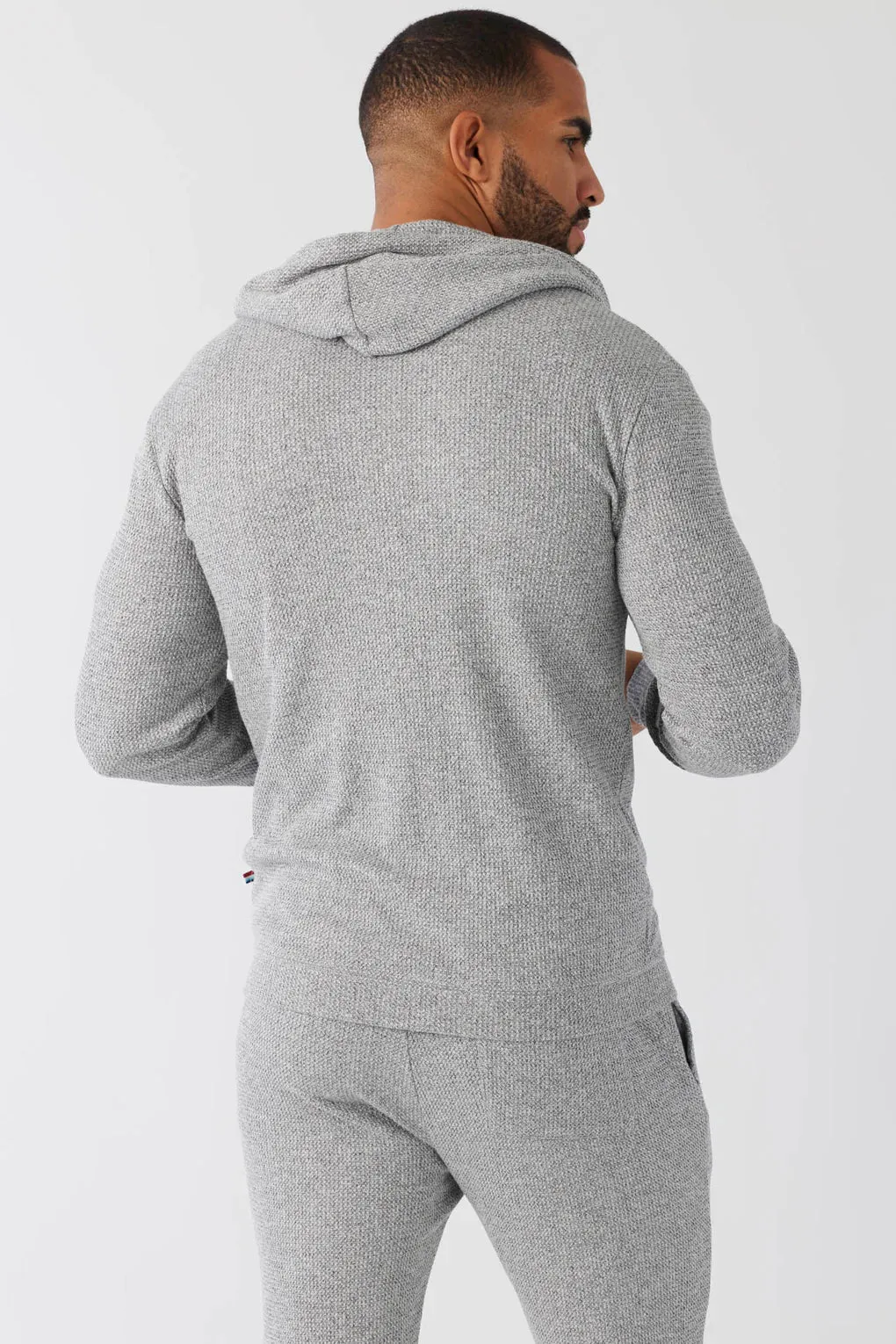 SOL ANGELES MENS THERMAL ZIP HOODIE - HEATHER