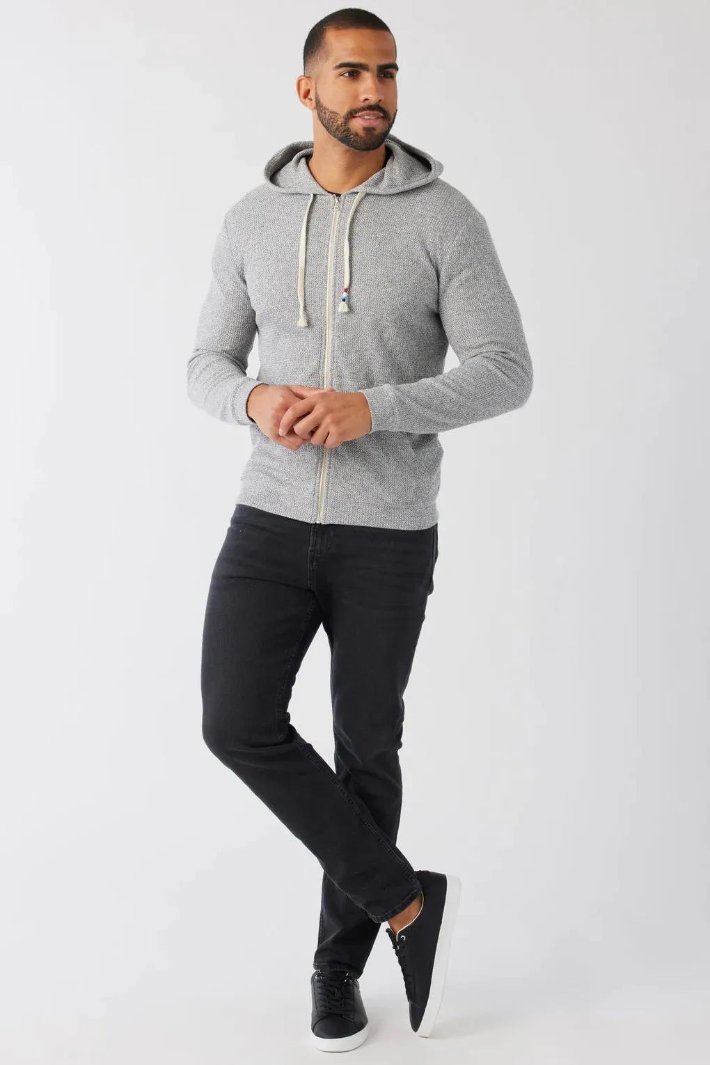 SOL ANGELES MENS THERMAL ZIP HOODIE - HEATHER
