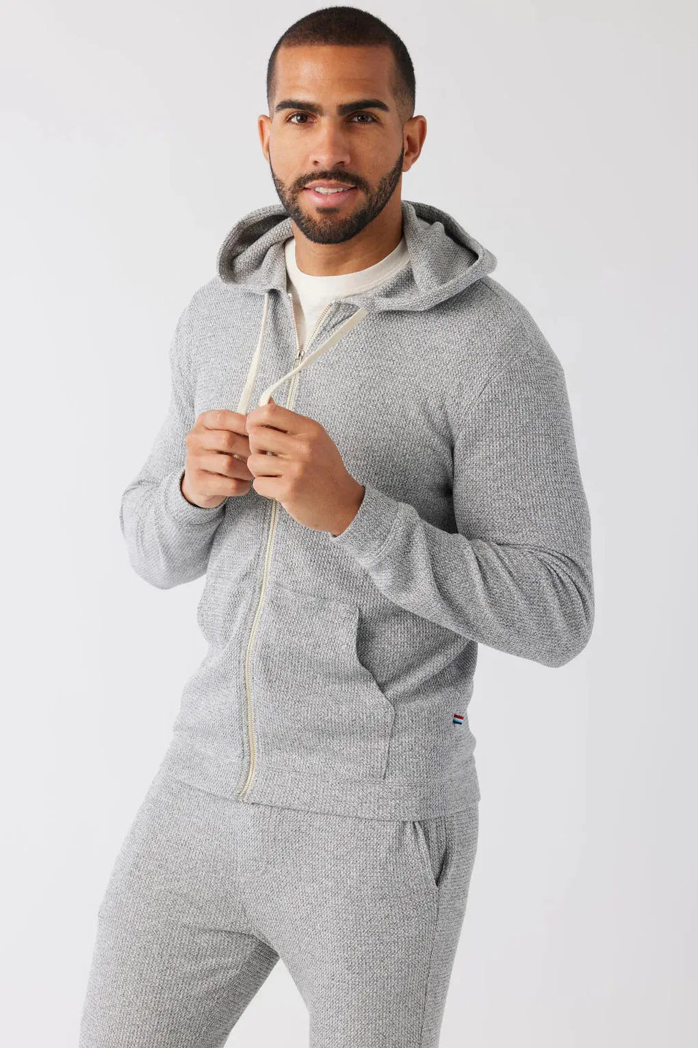 SOL ANGELES MENS THERMAL ZIP HOODIE - HEATHER