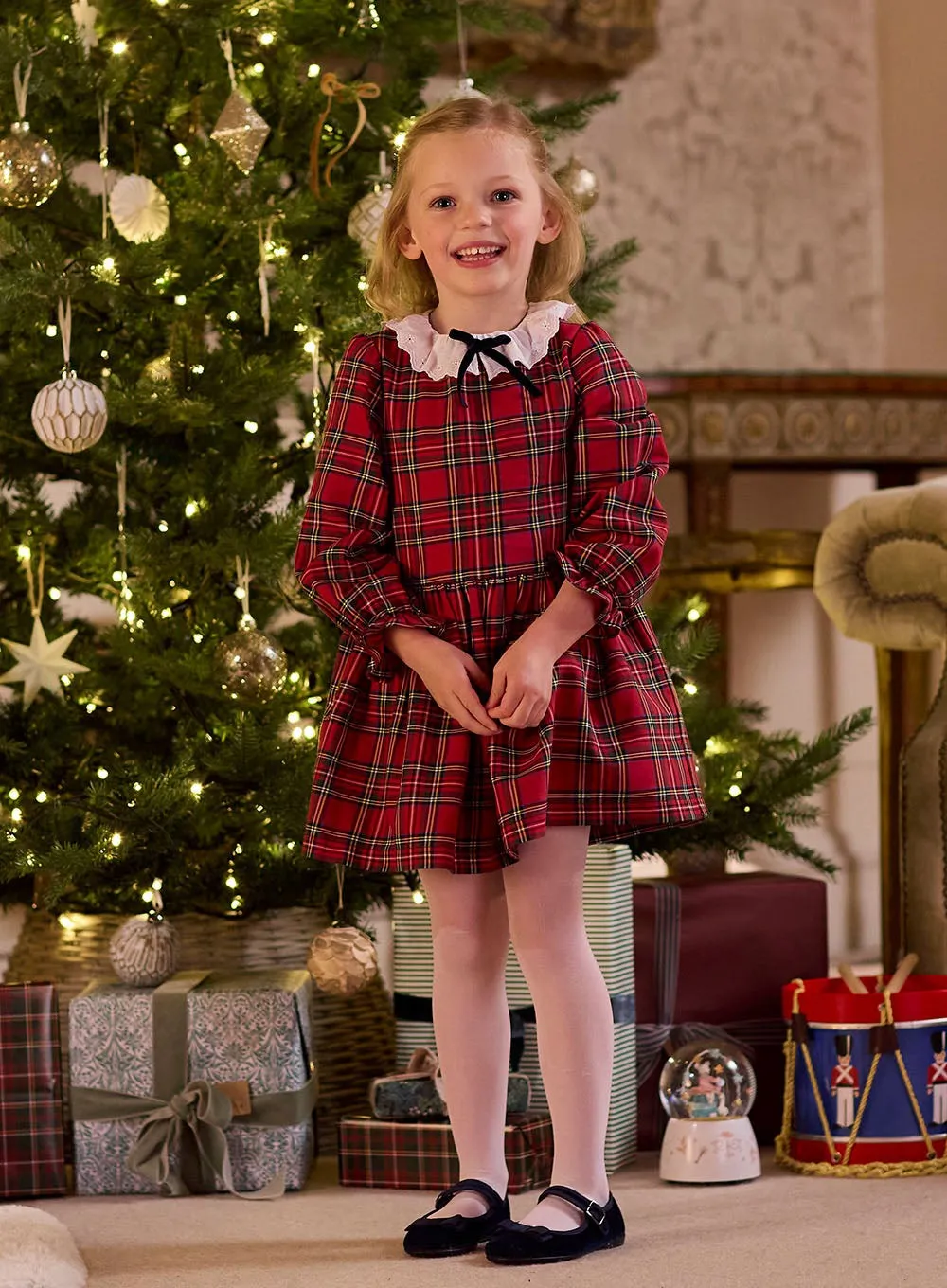Tabitha Willow Dress in Red Tartan
